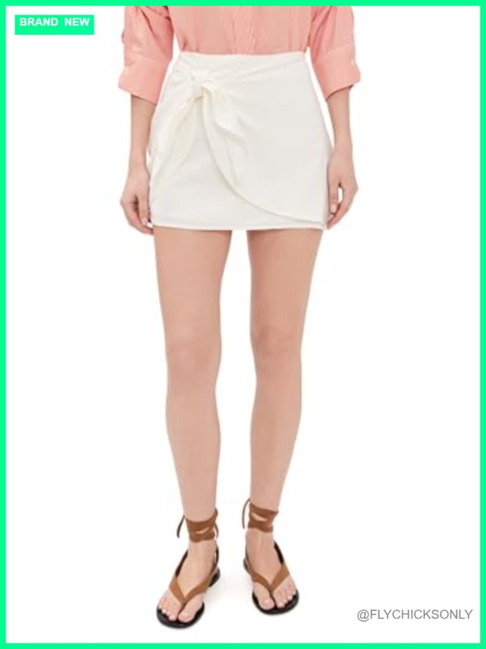 Z SUPPLY Linen Midi Skirt with Front Overlay Tie